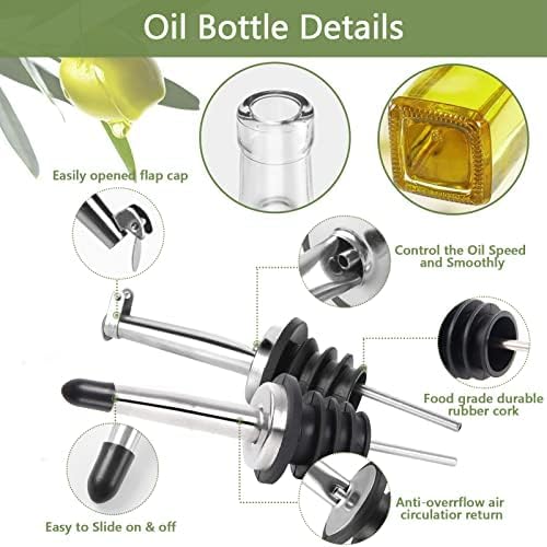Olive Oil Dispenser Bottle, 2 Pcs Glass Olive Oil Dispenser and Vinegar Dispenser