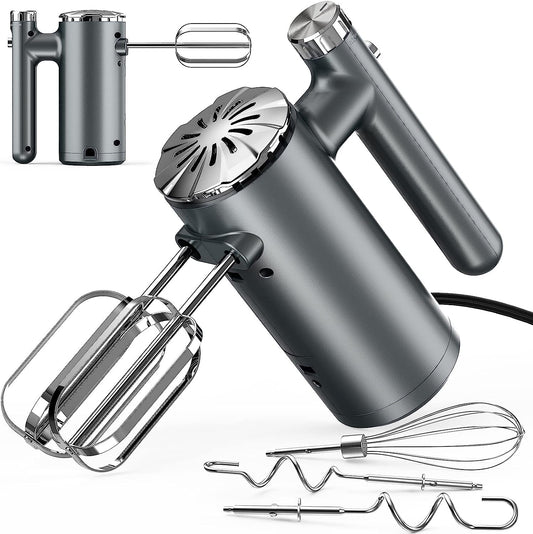 Hand Mixer Electric Continuously Variable Speed Control  5 Stainless Steel Accessories